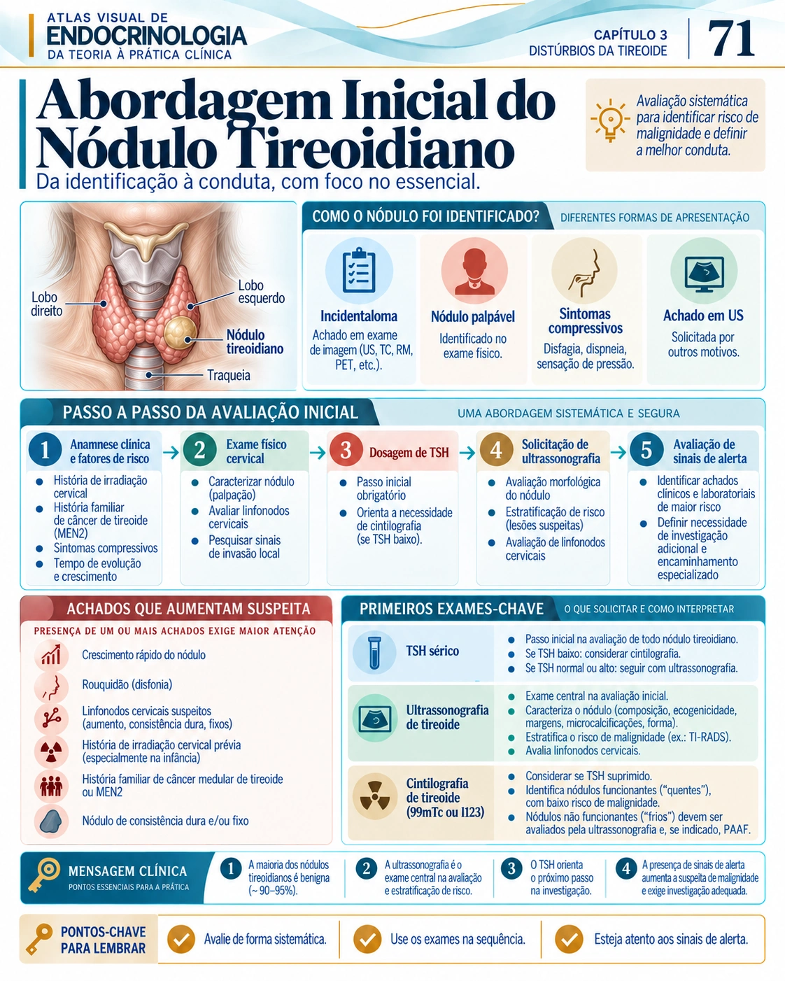 Nódulo tireoidiano — Atlas Visual de Endocrinologia, página 71