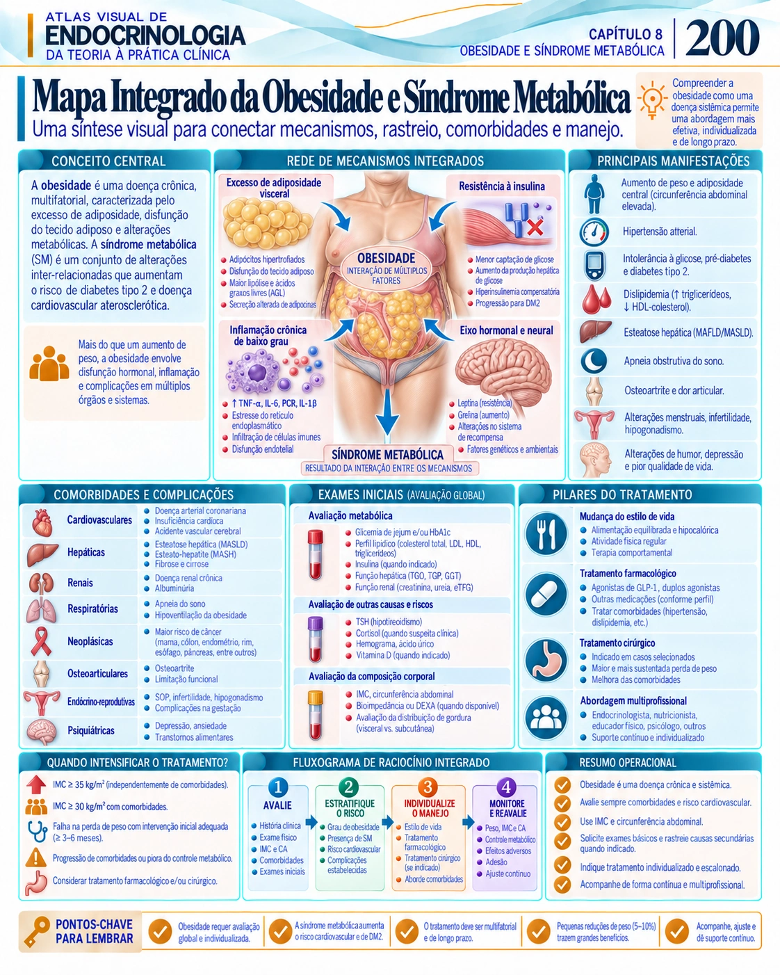 Mapa da obesidade — Atlas Visual de Endocrinologia, página 200
